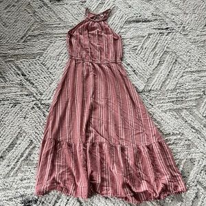 Blush Pink & Cream Maxi Dress